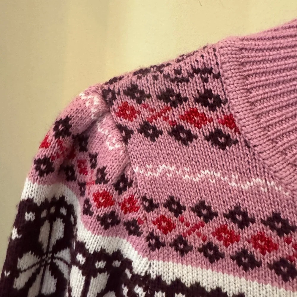 kate spade Pink Fair Isle Wool Sweater